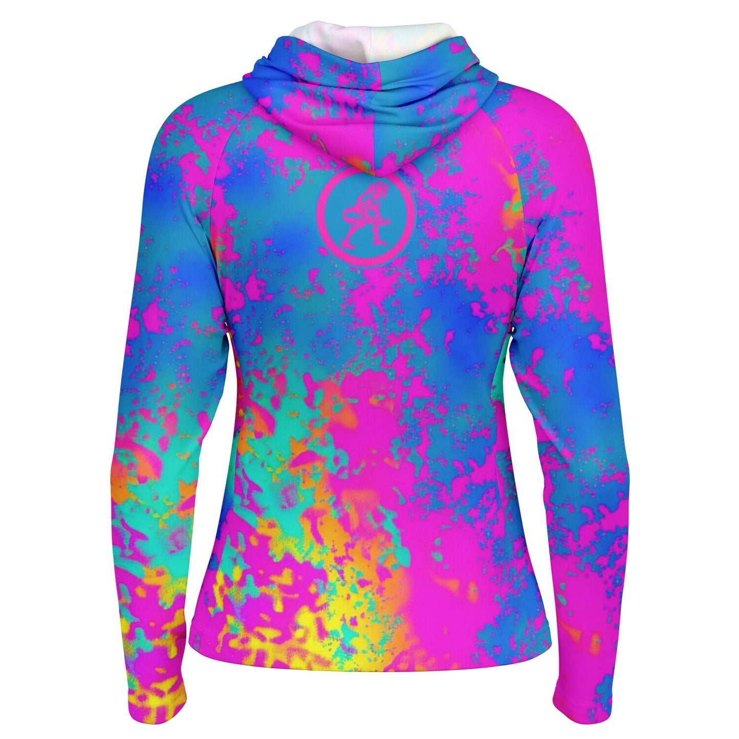Women's Wrestling Psychedelic Thermal Heatmap Long Sleeve Hooded Performance Shirt - AOP