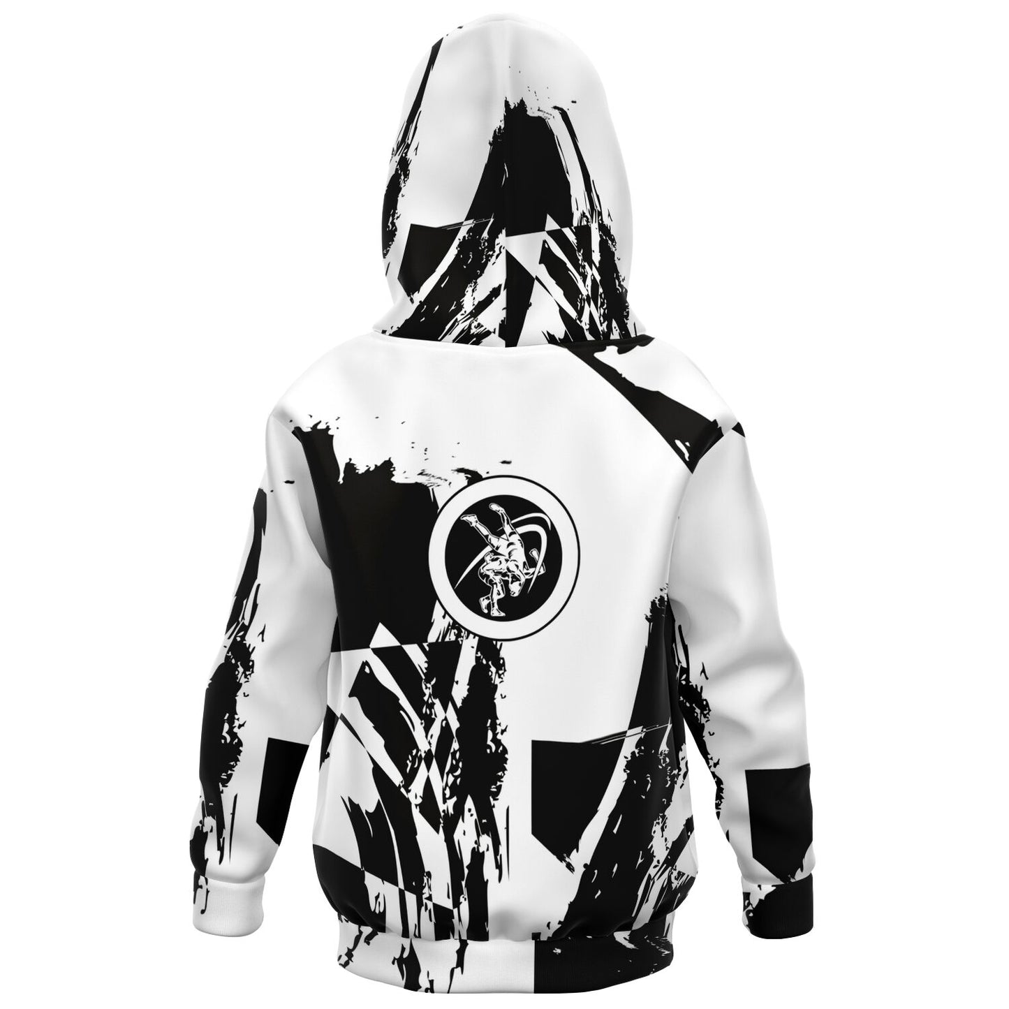 4Wrestlers Black & White Splatter Youth Wrestling Athletic Kids Hoodie - AOP
