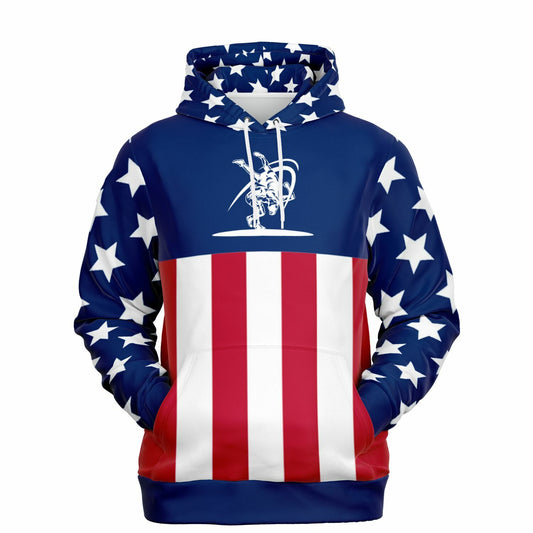 USA American Flag Wrestling Athletic Hoodie - AOP