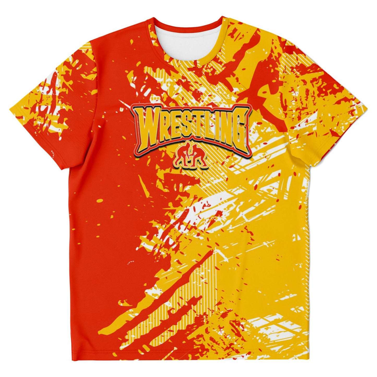 4Wrestlers Orange Peel Abstract Womens Wrestling All Over Print T-shirt