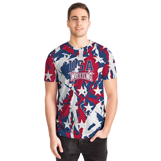 USA Wrestling Patriotic Print Premium T-Shirt
