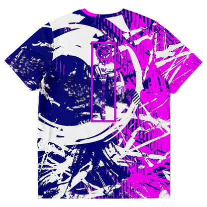 4Wrestlers Purple and White Abstract All Over Print Premium T-shirt