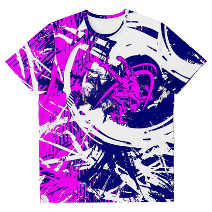 4Wrestlers Purple and White Abstract All Over Print Premium T-shirt