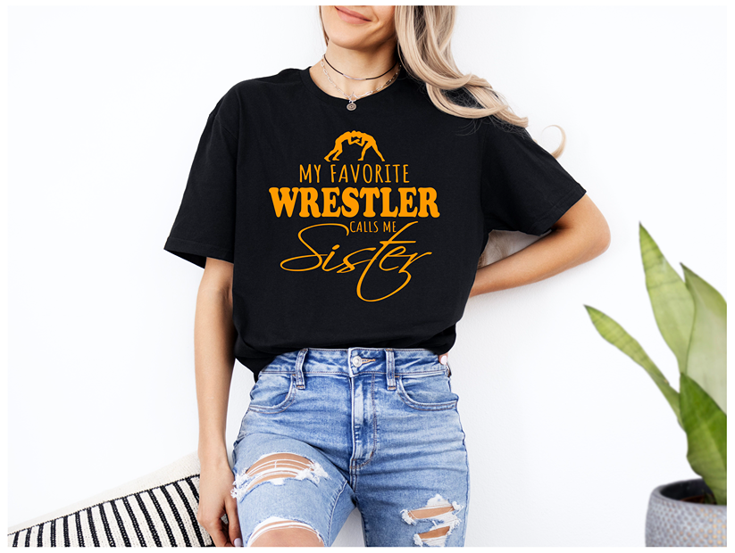 Wrestling Sister product My Favorite Wrestler Calls Me Sister Unisex Softstyle T-Shirt