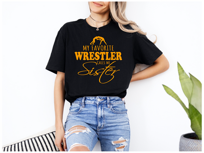 Wrestling Sister product My Favorite Wrestler Calls Me Sister Unisex Softstyle T-Shirt