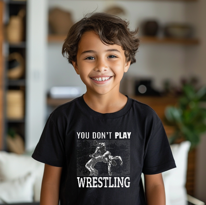 Wrestling Quote Gift for Wrestler Boys Wrestle Youth Freestyle Wrestling T-Shirt Kids Wrestler Tee