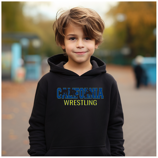 California Wrestling Wrestler Silhouette Californian Ca Gift Youth Hoodie Heavy Blend Hooded Sweatshirt