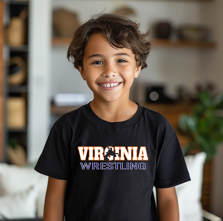 Virginia Wrestling Freestyle Wrestler Team Youth Freestyle Wrestling T-Shirt Kids Wrestler Tee