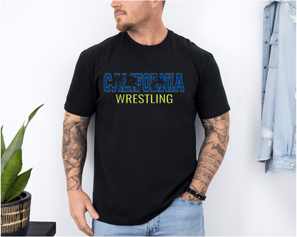 State of California Mens Wrestler Gear Unisex Softstyle Freestyle Wrestling T-Shirt Gender Neutral Tee