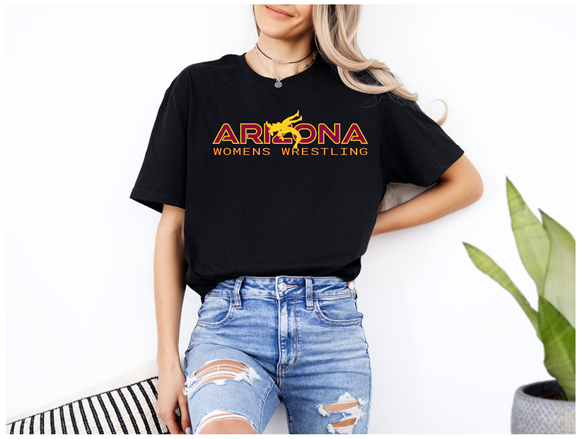 Arizona Women Wrestling Daughter Wrestler Team Az State Flag product Unisex Softstyle T-Shirt