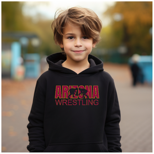 Arizona Wrestling Wrestler Team The Grand Canyon State Gift Youth Hoodie Heavy Blend Hooded Sweatshirt