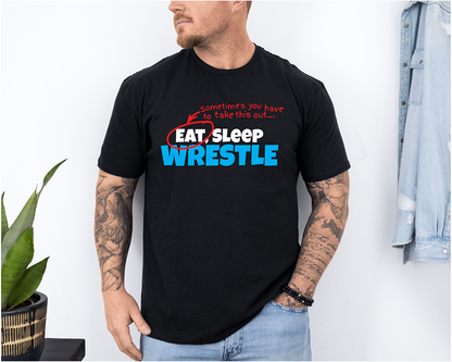 Wrestling Coach Eat Sleep Wrestle Unisex Softstyle Freestyle Wrestling T-Shirt Gender Neutral Tee