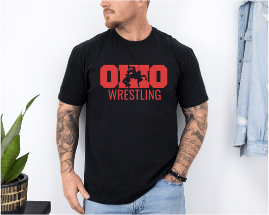 State of Ohio Wrestling Unisex Softstyle Freestyle Wrestling T-Shirt Gender Neutral Tee