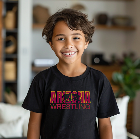 Arizona Wrestling Wrestler Team The Grand Canyon State Youth Freestyle Wrestling T-Shirt Kids Wrestler Tee