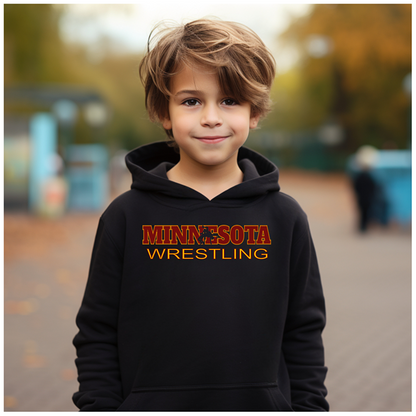 Minnesota Wrestling Freestyle Wrestler Gift State Pride MN Youth Hoodie Heavy Blend Hooded Sweatshirt