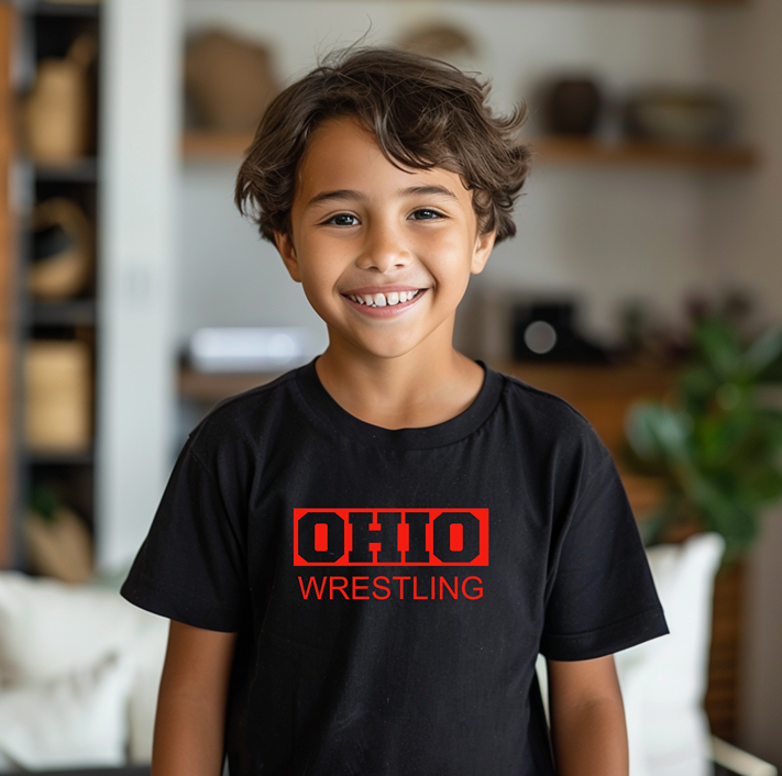 Wrestle Ohio Wrestling Freestyle Wrestler Gear Youth Freestyle Wrestling T-Shirt Kids Wrestler Tee