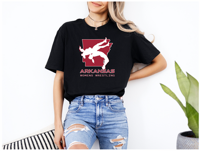 Arkansas Women Wrestling High School Girls Wrestler Team AR print Unisex Softstyle T-Shirt