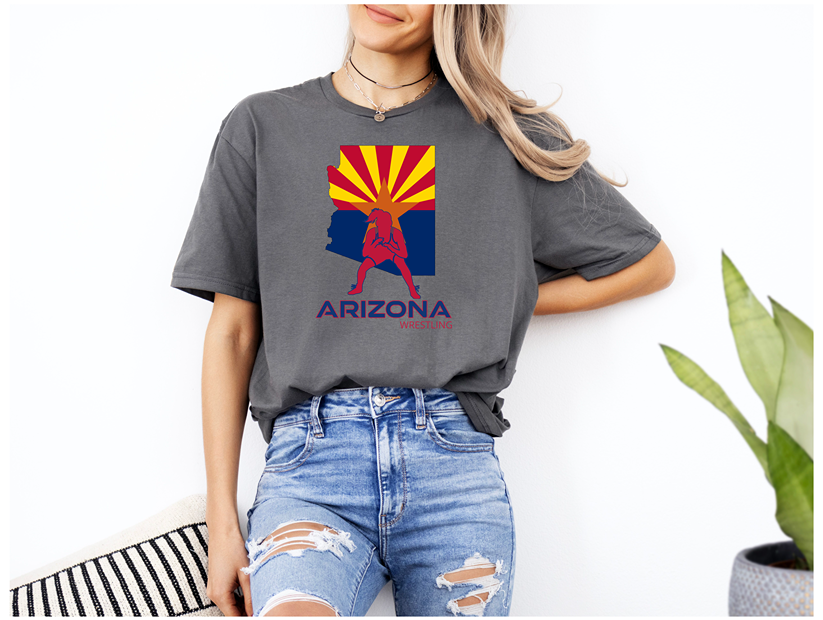 Arizona Girls Wrestling Daughter Wrestler Team Az State Flag product Unisex Softstyle T-Shirt