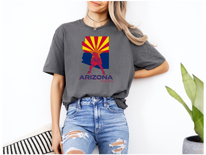 Arizona Girls Wrestling Daughter Wrestler Team Az State Flag product Unisex Softstyle T-Shirt