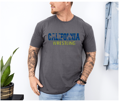 State of California Mens Wrestler Gear Unisex Softstyle Freestyle Wrestling T-Shirt Gender Neutral Tee