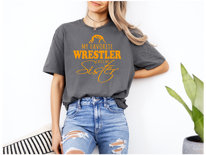 Wrestling Sister product My Favorite Wrestler Calls Me Sister Unisex Softstyle T-Shirt