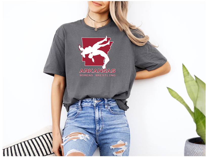 Arkansas Women Wrestling High School Girls Wrestler Team AR print Unisex Softstyle T-Shirt