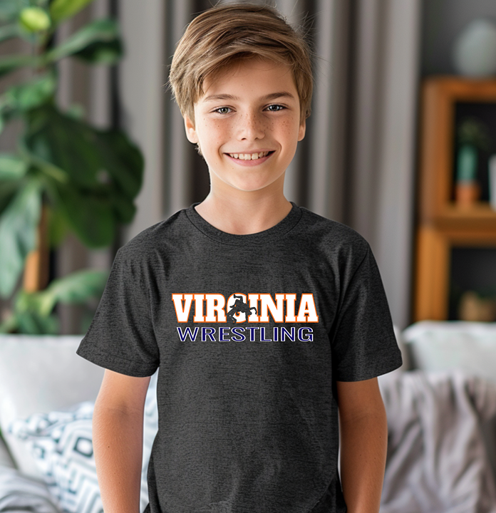 Virginia Wrestling Freestyle Wrestler Team Youth Freestyle Wrestling T-Shirt Kids Wrestler Tee