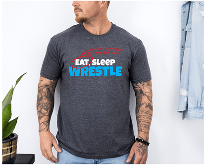 Wrestling Coach Eat Sleep Wrestle Unisex Softstyle Freestyle Wrestling T-Shirt Gender Neutral Tee