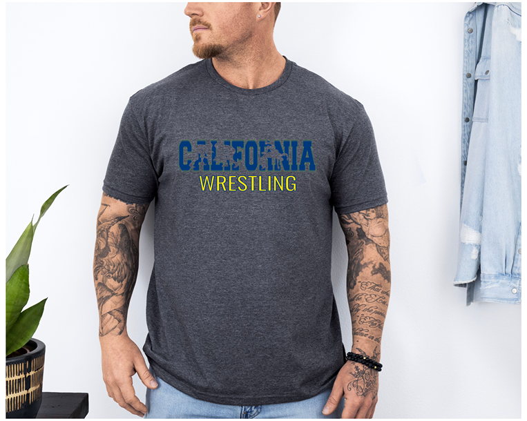 State of California Mens Wrestler Gear Unisex Softstyle Freestyle Wrestling T-Shirt Gender Neutral Tee