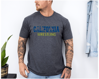 State of California Mens Wrestler Gear Unisex Softstyle Freestyle Wrestling T-Shirt Gender Neutral Tee