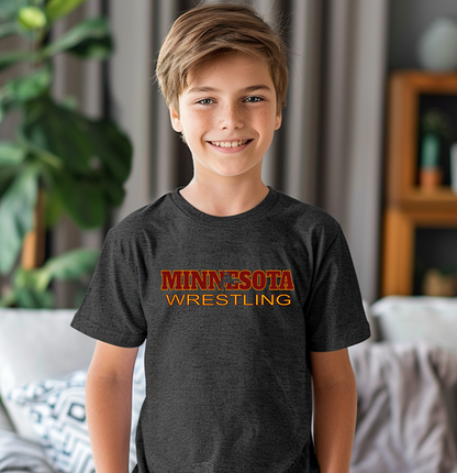 Minnesota Wrestling Freestyle Wrestler Gift State Pride MN graphic Kids Heavy Cotton™ Tee