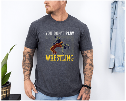 Funny Wrestling Gift for Wrestler Unisex Softstyle Freestyle Wrestling T-Shirt Gender Neutral Tee