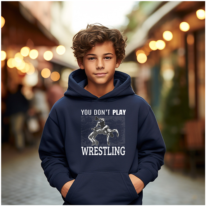 Wrestling Quote Gift for Wrestler Boys Wrestle Youth Hoodie Heavy Blend Hooded Sweatshirt