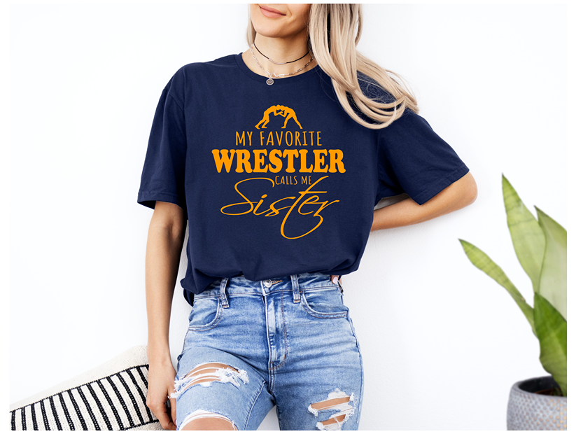 Wrestling Sister product My Favorite Wrestler Calls Me Sister Unisex Softstyle T-Shirt