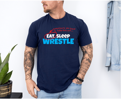 Wrestling Coach Eat Sleep Wrestle Unisex Softstyle Freestyle Wrestling T-Shirt Gender Neutral Tee