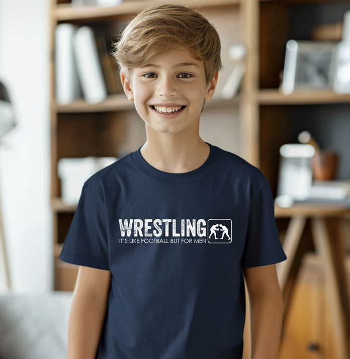 What Men Do Wrestle Quote Youth Freestyle Wrestling T-Shirt Kids Wrestler Tee