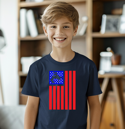 American Flag Wrestling Team Gift for a Wrestler Youth Freestyle Wrestling T-Shirt Kids Wrestler Tee