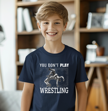 Wrestling Quote Gift for Wrestler Boys Wrestle Youth Freestyle Wrestling T-Shirt Kids Wrestler Tee