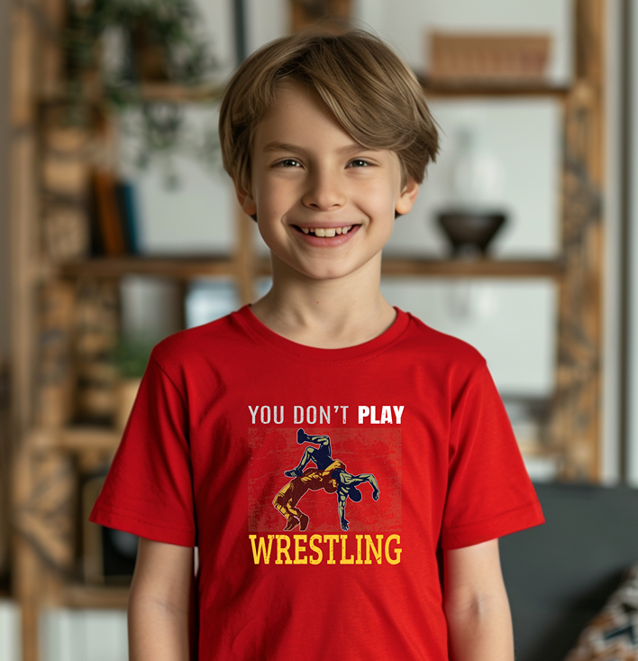 Funny Wrestling Gift for Wrestler Youth Freestyle Wrestling T-Shirt Kids Wrestler Tee