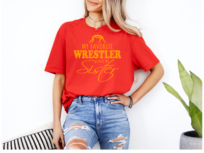 Wrestling Sister product My Favorite Wrestler Calls Me Sister Unisex Softstyle T-Shirt