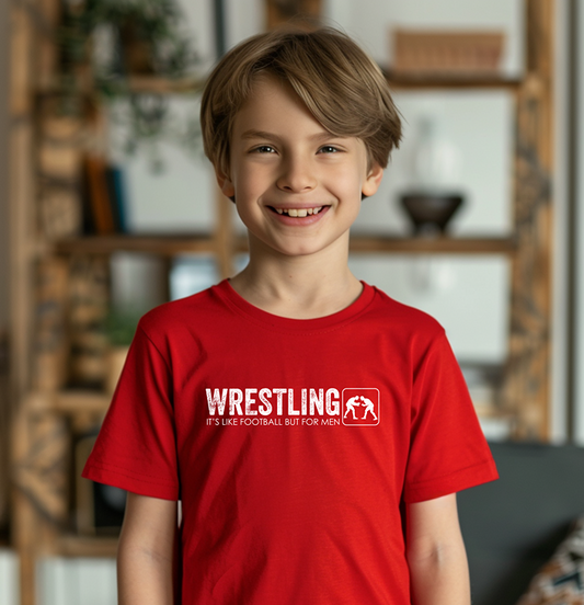 What Men Do Wrestle Quote Youth Freestyle Wrestling T-Shirt Kids Wrestler Tee