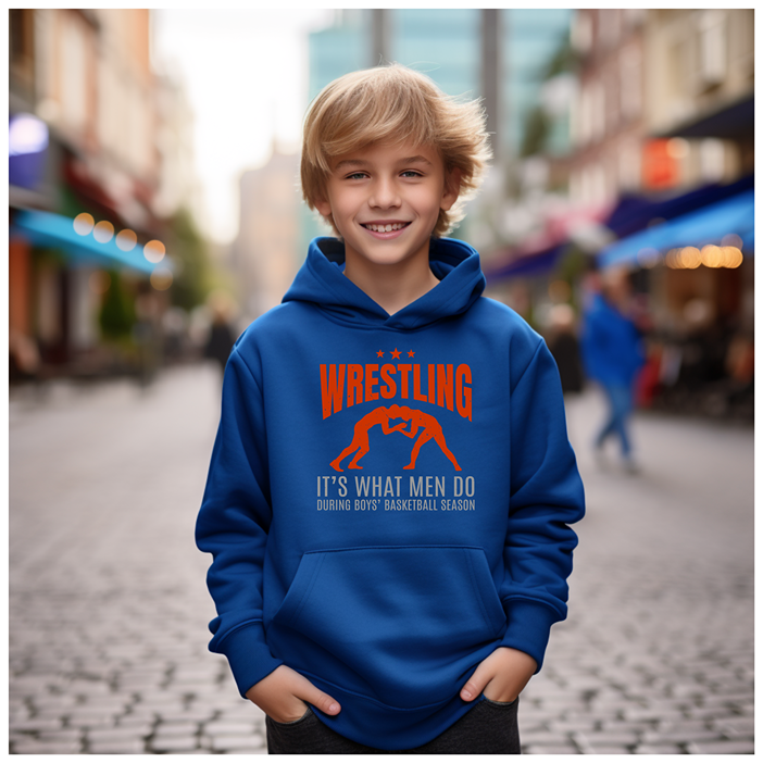 Wrestling Attire Wear Gift for Wrestler Boys Youth Hoodie Heavy Blend Hooded Sweatshirt