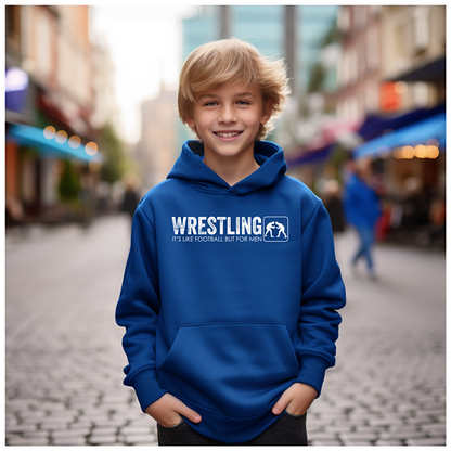 Wrestling What Men Do Wrestle Quote Gift Wrestler Boys Youth Hoodie Heavy Blend Hooded Sweatshirt