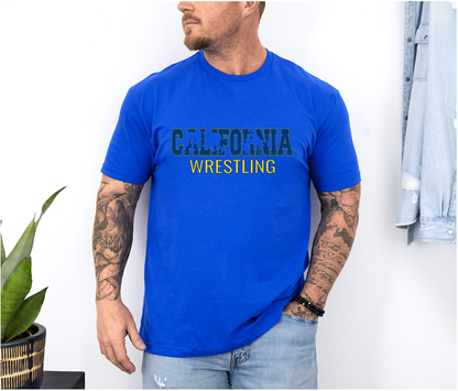 State of California Mens Wrestler Gear Unisex Softstyle Freestyle Wrestling T-Shirt Gender Neutral Tee