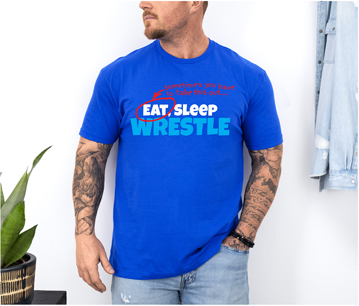 Wrestling Coach Eat Sleep Wrestle Unisex Softstyle Freestyle Wrestling T-Shirt Gender Neutral Tee