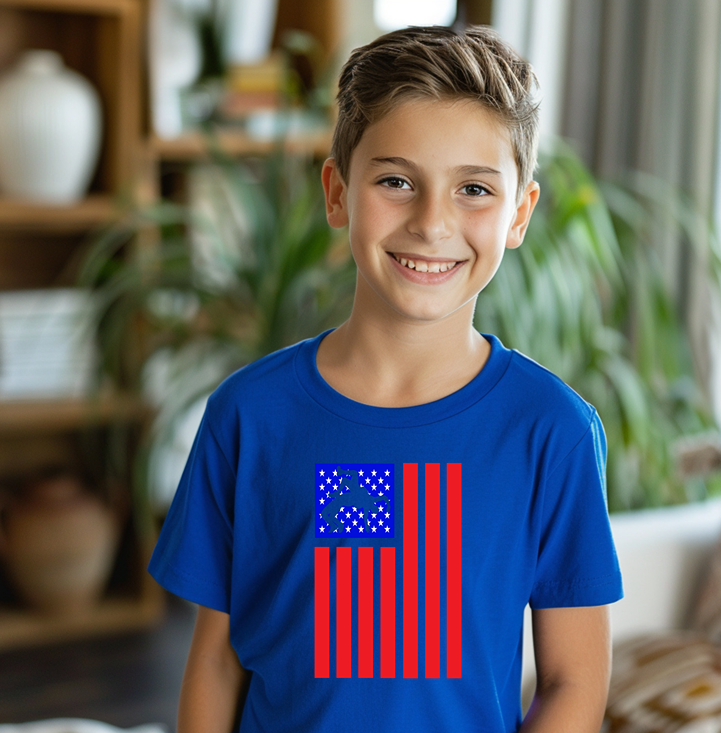 American Flag Wrestling Team Gift for a Wrestler Youth Freestyle Wrestling T-Shirt Kids Wrestler Tee