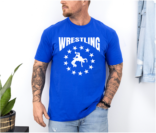 Wrestling Silhouette Wrestler Unisex Softstyle Freestyle Wrestling T-Shirt Gender Neutral Tee