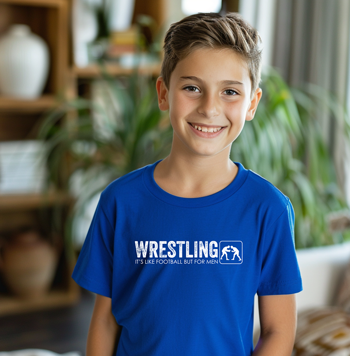 What Men Do Wrestle Quote Youth Freestyle Wrestling T-Shirt Kids Wrestler Tee