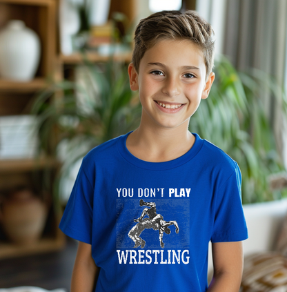 Wrestling Quote Gift for Wrestler Boys Wrestle Youth Freestyle Wrestling T-Shirt Kids Wrestler Tee