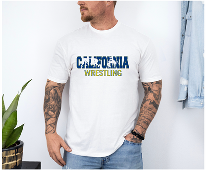 State of California Mens Wrestler Gear Unisex Softstyle Freestyle Wrestling T-Shirt Gender Neutral Tee